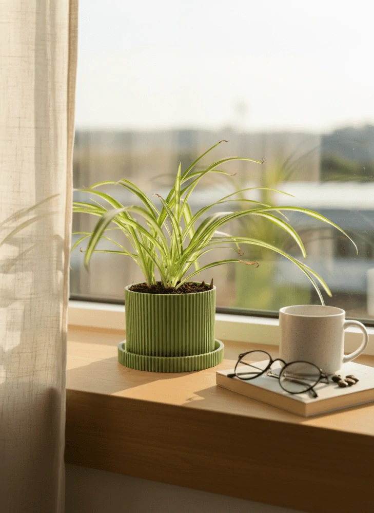Moderní žebrovaný květináč s podmiskou – minimalistický design, 3D tisk