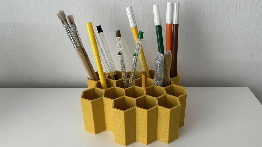 Organizér na tužky s designem včelí plástve – 3 velikosti (PLA, 3D tisk)